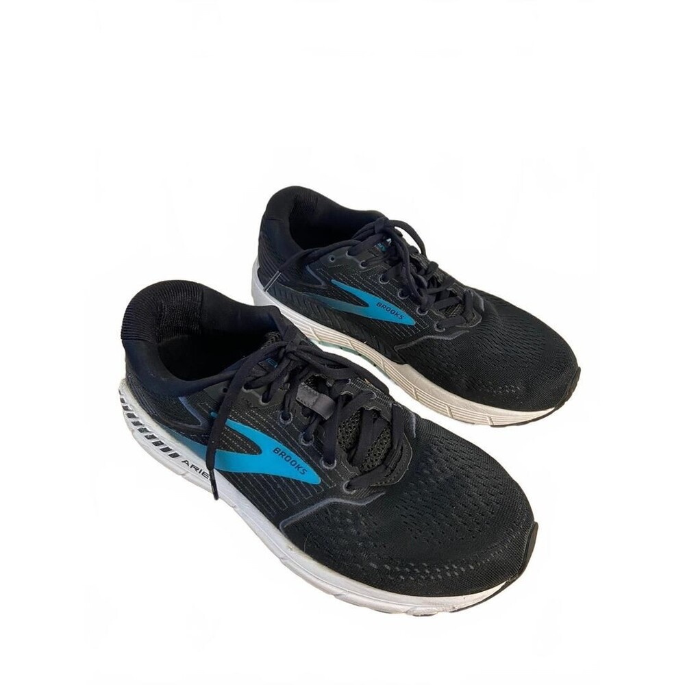 Brooks Ariel 20 Womens 10 D Wide Black Blue Stability Running Walking Shoes